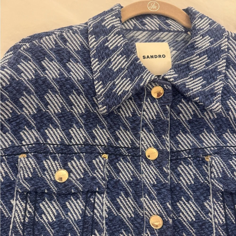 SANDRO Balthazar Hounsdtooth Jacket - Picture 3 of 4